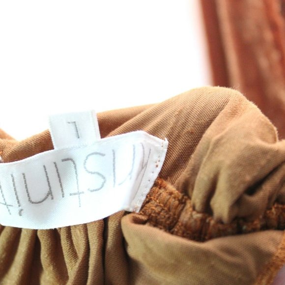 Kristinit Anthropologie Velvet Ruffle Halter Jumpsuit Copper Large H13128 - Picture 7 of 12